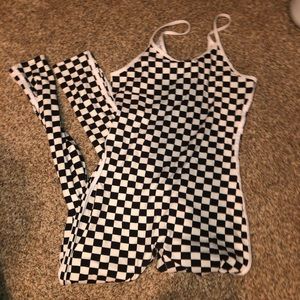 Checkered bodysuit